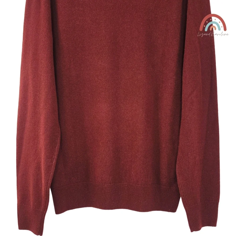 New! J. Crew Cashmere Crewneck Sweater in Port Wine